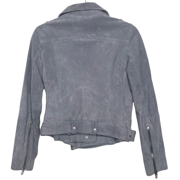 BLANK NYC Gray 100% Suede Leather Moto Jacket - Picture 3 of 13
